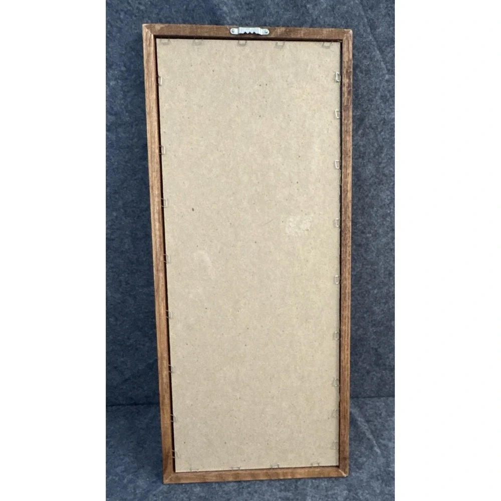 Frosted Mirror Wooden Frame Flowers Vase Art Deco Revival Rectangle